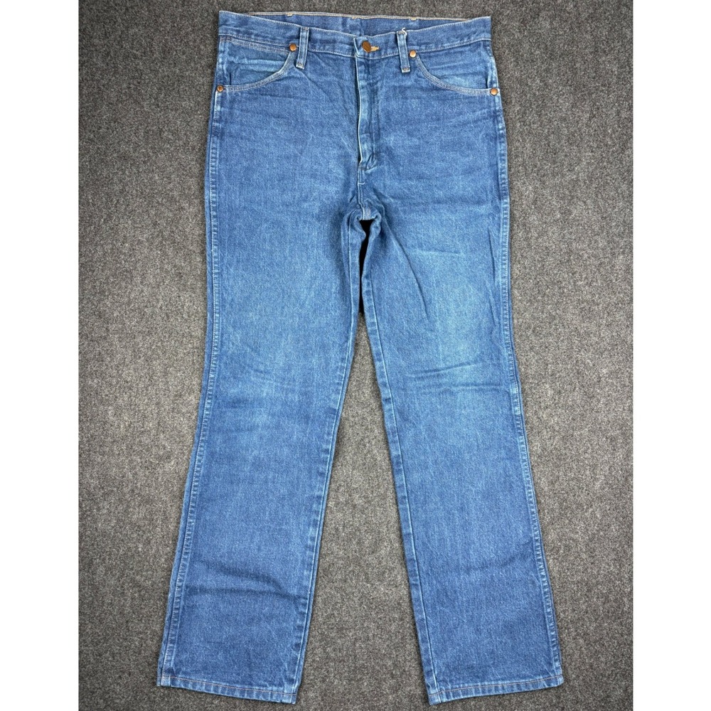 Vintage Wrangler Cowboy Cut Regular Fit Jeans Mens 34x32 Blue Denim Fits 33x30